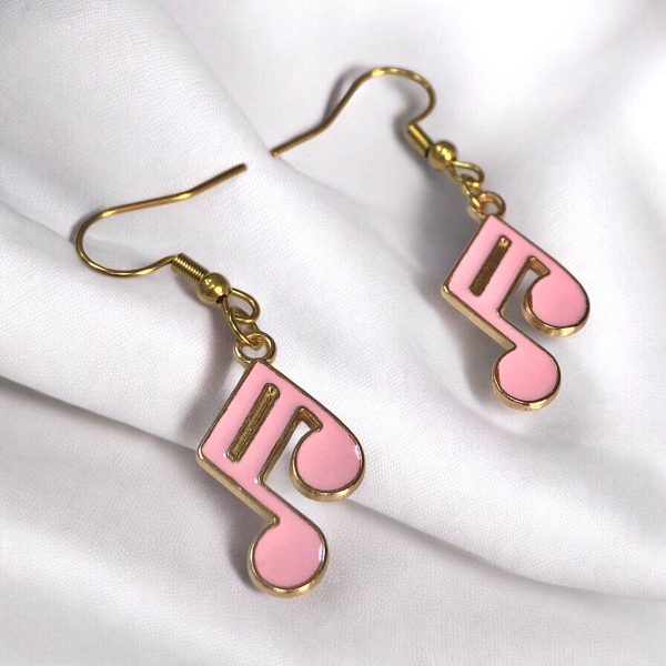 گوشواره رنگی دولاچنگ - صورتی