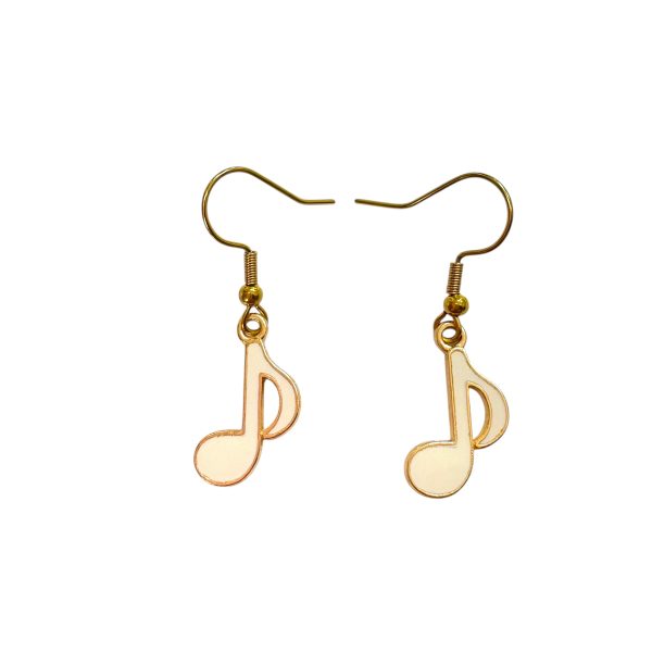 گوشواره رنگی نت چنگ - سفید