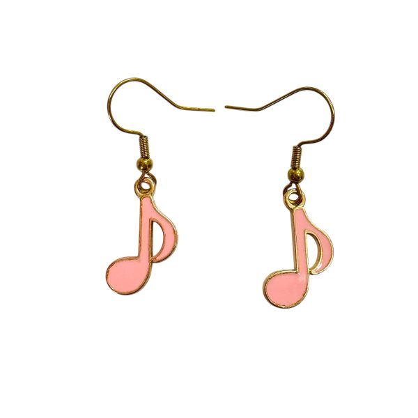 گوشواره رنگی نت چنگ - صورتی