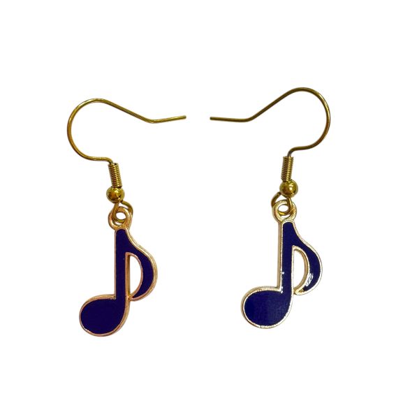 گوشواره رنگی نت چنگ - سورمه ای