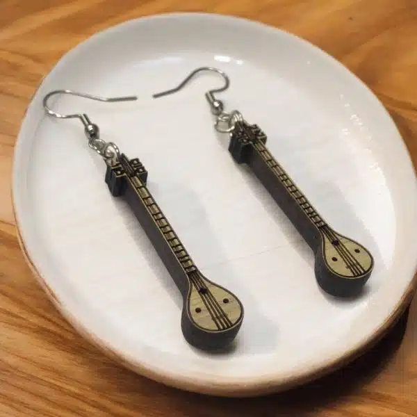 گوشواره چوبی سه تار