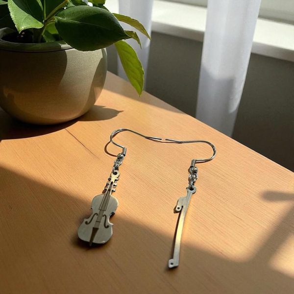 گوشواره استیل ویولن و آرشه