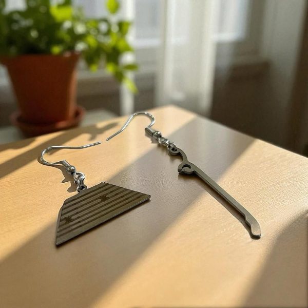 گوشواره استیل سنتور و مضراب