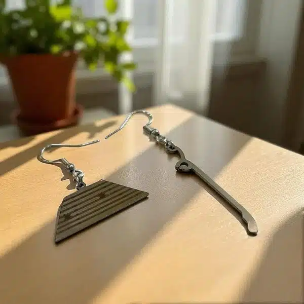 گوشواره استیل سنتور و مضراب