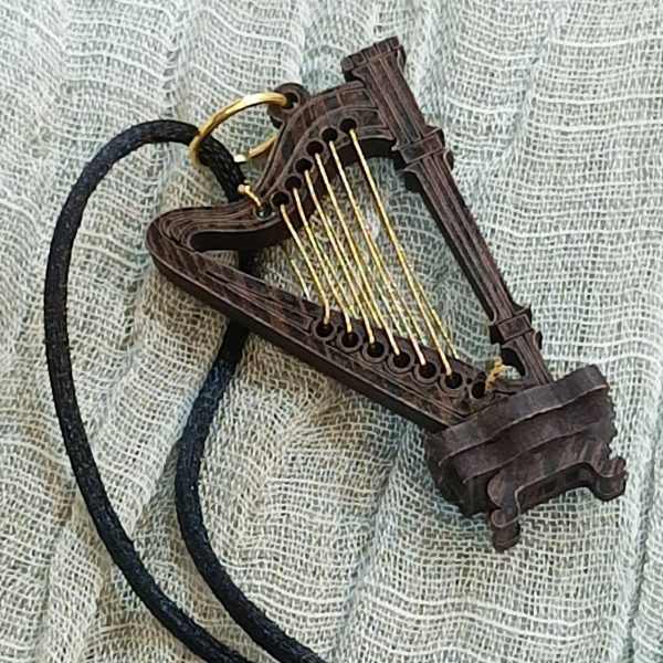 گردنبند چوبی ساز چنگ