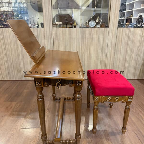 ست میز و صندلی سنتور چوب گردوی منبت