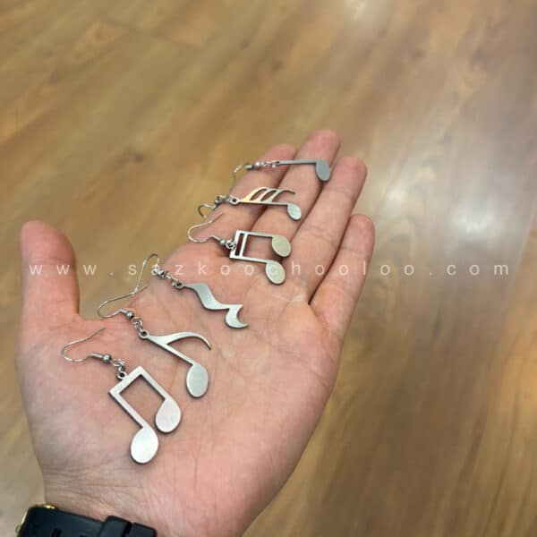 گوشواره استیل اشکال موزیکی