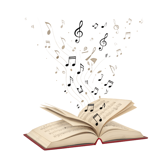 Pngtree music notes floating from a book png image 15944102 Photoroom