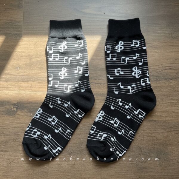 جوراب ساقدار طرح نت موسیقی