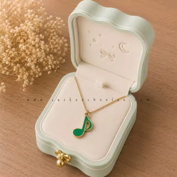 گردنبند نت چنگ سبز